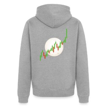 Blockchain Crypto Trading Échange de devises - Veste à capuche bio Premium Unisexe - gris chiné - Dos - Nico (187cm)