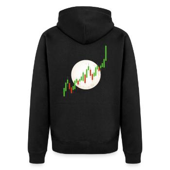 Blockchain Crypto Trading Currency Exchange - Unisex Premium Organic Zip Hoodie - black - Back - Nico (187cm)