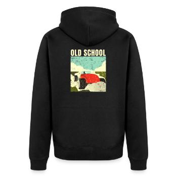 Hot Rods Classic Car And Oldtimer Apparel - Unisex Premium Organic Zip Hoodie - black - Back - Nico (187cm)