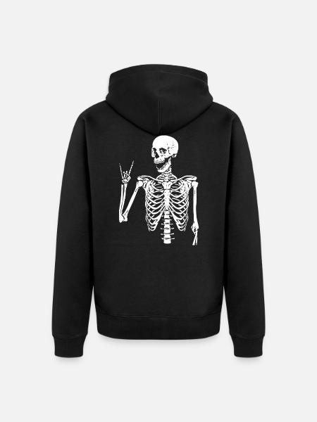 Headbangers Skull - Unisex Premium Organic Zip Hoodie - black