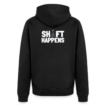 Manual Transmission And Vintage Stick Shift - Unisex Premium Bio Zip Hoodie - Schwarz - Hinten - Nico (187cm)
