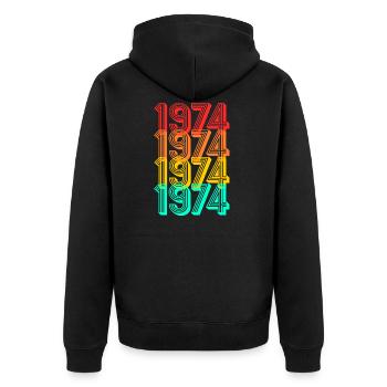 1974 born Born 1974 Gift Birthday - Unisex Premium Organic Zip Hoodie - black - Back - Nico (187cm)