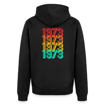1973 geboren Jahrgang 1973 Geschenk Geburtstag - Unisex Premium Bio Zip Hoodie - Schwarz - Hinten - Nico (187cm)