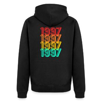 1997 geboren Jahrgang 1997 Geschenk Geburtstag - Unisex Premium Bio Zip Hoodie - Schwarz - Hinten - Nico (187cm)