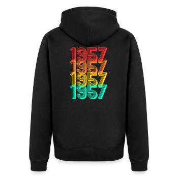 Born 1957 Born 1957 Gift Birthday - Unisex Premium Organic Zip Hoodie - black - Back - Nico (187cm)