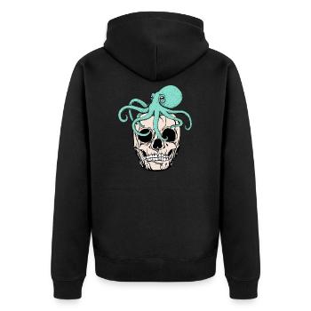 Poulpe sur crâne drôle cool gothique - Veste à capuche bio Premium Unisexe - noir - Dos - Nico (187cm)