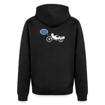 Liegerad Bike-Fahrrad-Trike-Triker-Drittelrad - Unisex Premium Bio Zip Hoodie - Schwarz - Hinten - Nico (187cm)