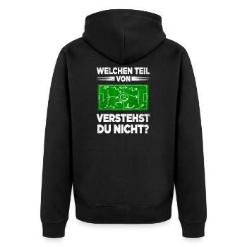 Fußball Trainer Fußballer Coach Fussball - Unisex Premium Bio Zip Hoodie - Schwarz - Hinten - Nico (187cm)