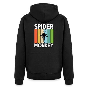Spider Monkey Monkey Lover - Unisex Premium Bio Zip Hoodie - Schwarz - Hinten - Nico (187cm)