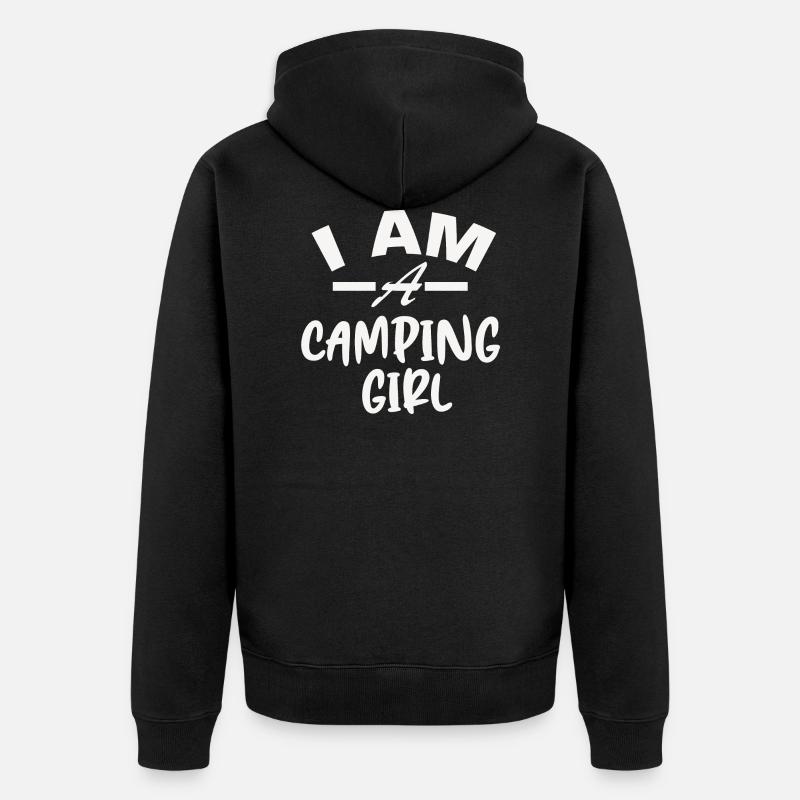 Camping - Unisex Premium Bio Zip Hoodie - Schwarz