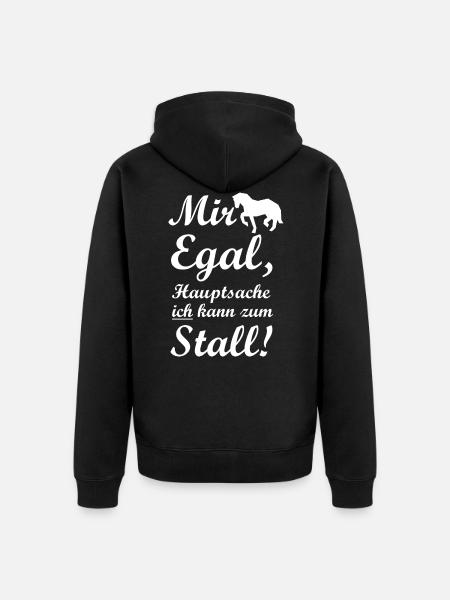 Pferd Stall Reiten - Unisex Premium Bio Zip Hoodie - Schwarz