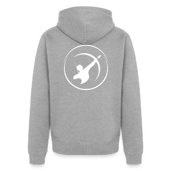 Archery Bow Arrow Archery Target - Unisex Premium Organic Zip Hoodie - heather grey - Back - Nico (187cm)