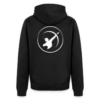 Archery Bow Arrow Archery Target - Unisex Premium Organic Zip Hoodie - black - Back - Nico (187cm)