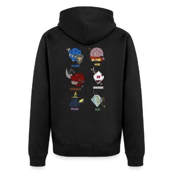 Adventure RPG Dice Fantasy Gift - Unisex Premium Organic Zip Hoodie - black - Back - Nico (187cm)
