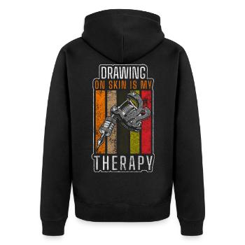 Tatoueur Body Art Profession Art - Veste à capuche bio Premium Unisexe - noir - Dos - Nico (187cm)