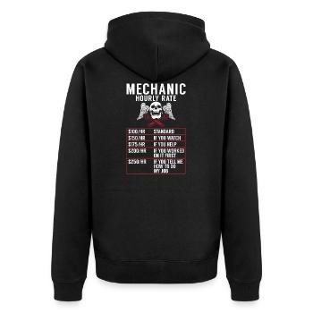 Taux de mécanicien Atelier de taux horaire de - Veste à capuche bio Premium Unisexe - noir - Dos - Nico (187cm)