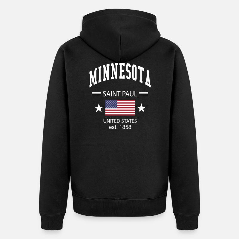 Minnesota - Unisex Premium Bio Zip Hoodie - Schwarz