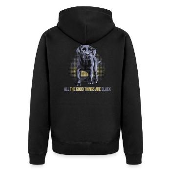 dog black labrador dog breeding black labrador - Unisex Premium Organic Zip Hoodie - black - Back - Nico (187cm)