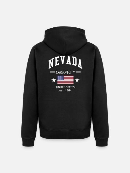 Nevada - Unisex Premium Organic Zip Hoodie - black
