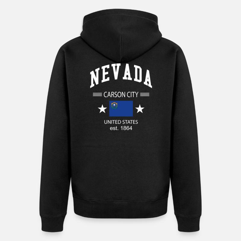 Nevada - Unisex Premium Bio Zip Hoodie - Schwarz