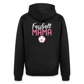 Fussball Mama Sport Spiel Mannschaftsspieler - Unisex Premium Bio Zip Hoodie - Schwarz - Hinten - Nico (187cm)