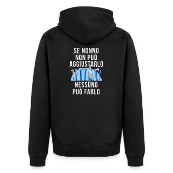 Se Nonno non puo Aggiustarlo Nessuno puo Farlo - Unisex Premium Bio Zip Hoodie - Schwarz - Hinten - Nico (187cm)