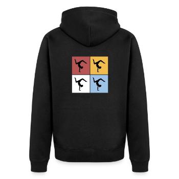 Squares Floor Gymnastics Gymnastics Sports Hobby - Unisex Premium Organic Zip Hoodie - black - Back - Nico (187cm)
