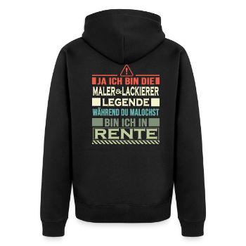 maler und lackierer rente legendärer malermeister - Unisex Premium Bio Zip Hoodie - Schwarz - Hinten - Nico (187cm)