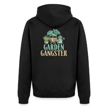 Jardin Gangster Gardening Plein Plante - Veste à capuche bio Premium Unisexe - noir - Dos - Nico (187cm)