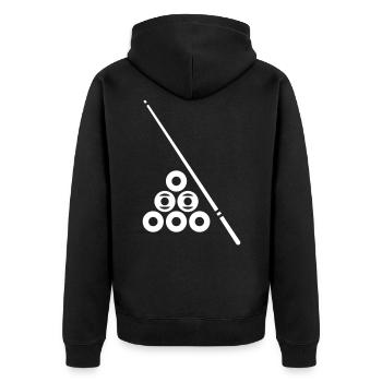 Icône de symbole de billard - Veste à capuche bio Premium Unisexe - noir - Dos - Nico (187cm)
