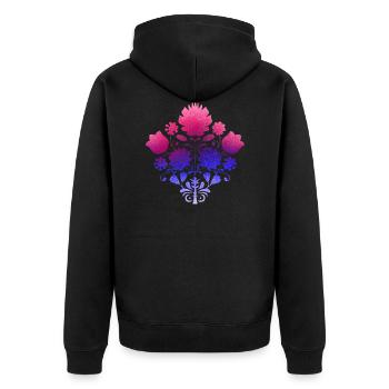 fleurs,,floral, graffiti,peinture, bouquet de fleurs, - Veste à capuche bio Premium Unisexe - noir - Dos - Nico (187cm)