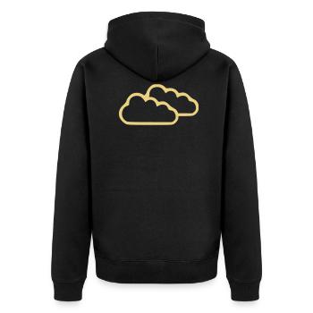 Wolken - Unisex Premium Bio Zip Hoodie - Schwarz - Hinten - Nico (187cm)