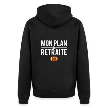 Mon plan de retraite supporter rugby humour - Veste à capuche bio Premium Unisexe - noir - Dos - Nico (187cm)