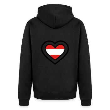 Austria Sport Teams - Heart - Unisex Premium Organic Zip Hoodie - black - Back - Nico (187cm)