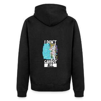 I Don't Carrot All Funny Vegan - Unisex Premium Bio Zip Hoodie - Schwarz - Hinten - Nico (187cm)
