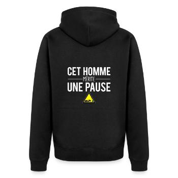 Cet homme mérite une pause travail humour - Veste à capuche bio Premium Unisexe - noir - Dos - Nico (187cm)