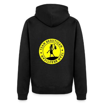 Hochzeit Bräutigam Team - Unisex Premium Bio Zip Hoodie - Schwarz - Hinten - Nico (187cm)