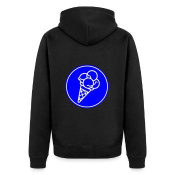 Eicreme Eis Sommer - Unisex Premium Bio Zip Hoodie - Schwarz - Hinten - Nico (187cm)