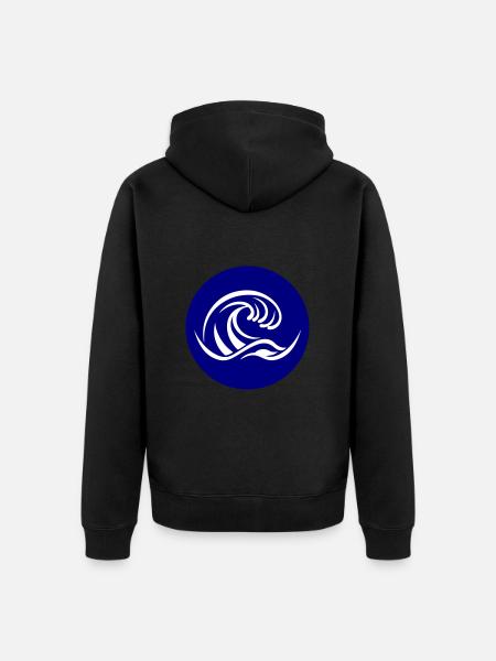 Wave Sea Symbol Water - Unisex Premium Organic Zip Hoodie - black