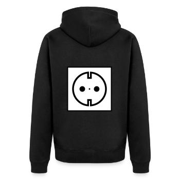 Prise électrique - Veste à capuche bio Premium Unisexe - noir - Dos - Nico (187cm)