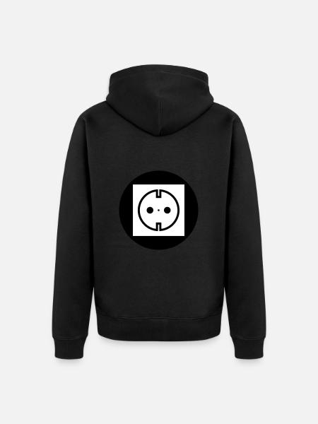 Electricity socket - Unisex Premium Organic Zip Hoodie - black