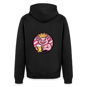 Pork Beer Comic - Unisex Premium Organic Zip Hoodie - black - Back - Nico (187cm)