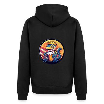 Bande dessinée de bière Lizard - Veste à capuche bio Premium Unisexe - noir - Dos - Nico (187cm)