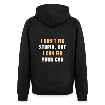 Mechanic Saying | Funny Mechanic Quote - Unisex Premium Organic Zip Hoodie - black - Back - Nico (187cm)