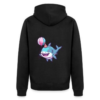 Requin Anniversaire Bébé - Veste à capuche bio Premium Unisexe - noir - Dos - Nico (187cm)