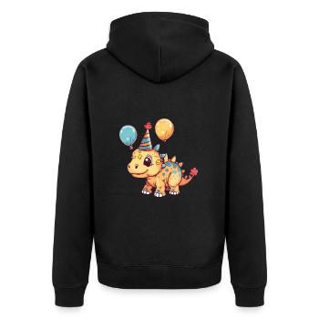 Dinosaure stégosaure anniversaire bébé - Veste à capuche bio Premium Unisexe - noir - Dos - Nico (187cm)