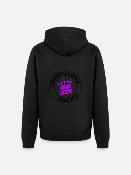 Junggesellinnen Abschied 2025 Krone - Unisex Premium Bio Zip Hoodie - Schwarz
