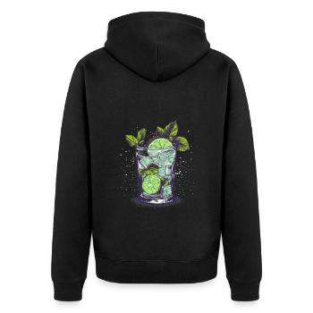 Mojito Time - Cool cocktail motif - Unisex Premium Organic Zip Hoodie - black - Back - Nico (187cm)