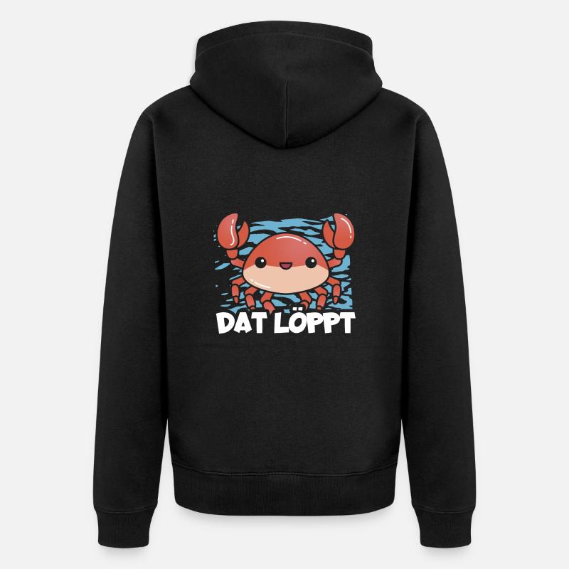 Dat löppt - Unisex Premium Bio Zip Hoodie - Schwarz