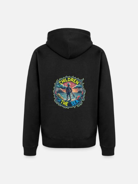 Havelskere - Børn af havet - Premium økologisk unisex-hættejakke - sort